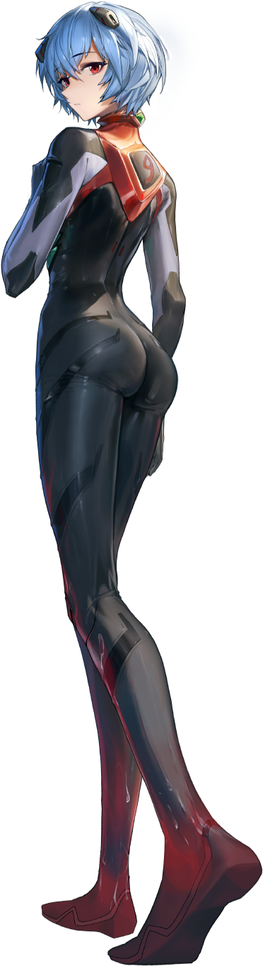 1girls aged_up arm_on_leg ass_cheeks ass_focus ass_shot ayanami_rei back_view black_bodysuit black_plugsuit black_plugsuit_(cosplay) blue_hair_female booty bubble_ass caked_up clone crossover curvaceous curves emotionless_female female_focus goddess_of_victory:_nikke high_heel_boots inminent_r34 japanese_female neon_genesis_evangelion no_underwear number official_alternate_costume official_art official_style pale-skinned_female png rear_view rebuild_of_evangelion red_eyes rei_ayanami round_ass short_hair sideboob skindentation skintight skintight_bodysuit slim_girl studio_khara toned_body
