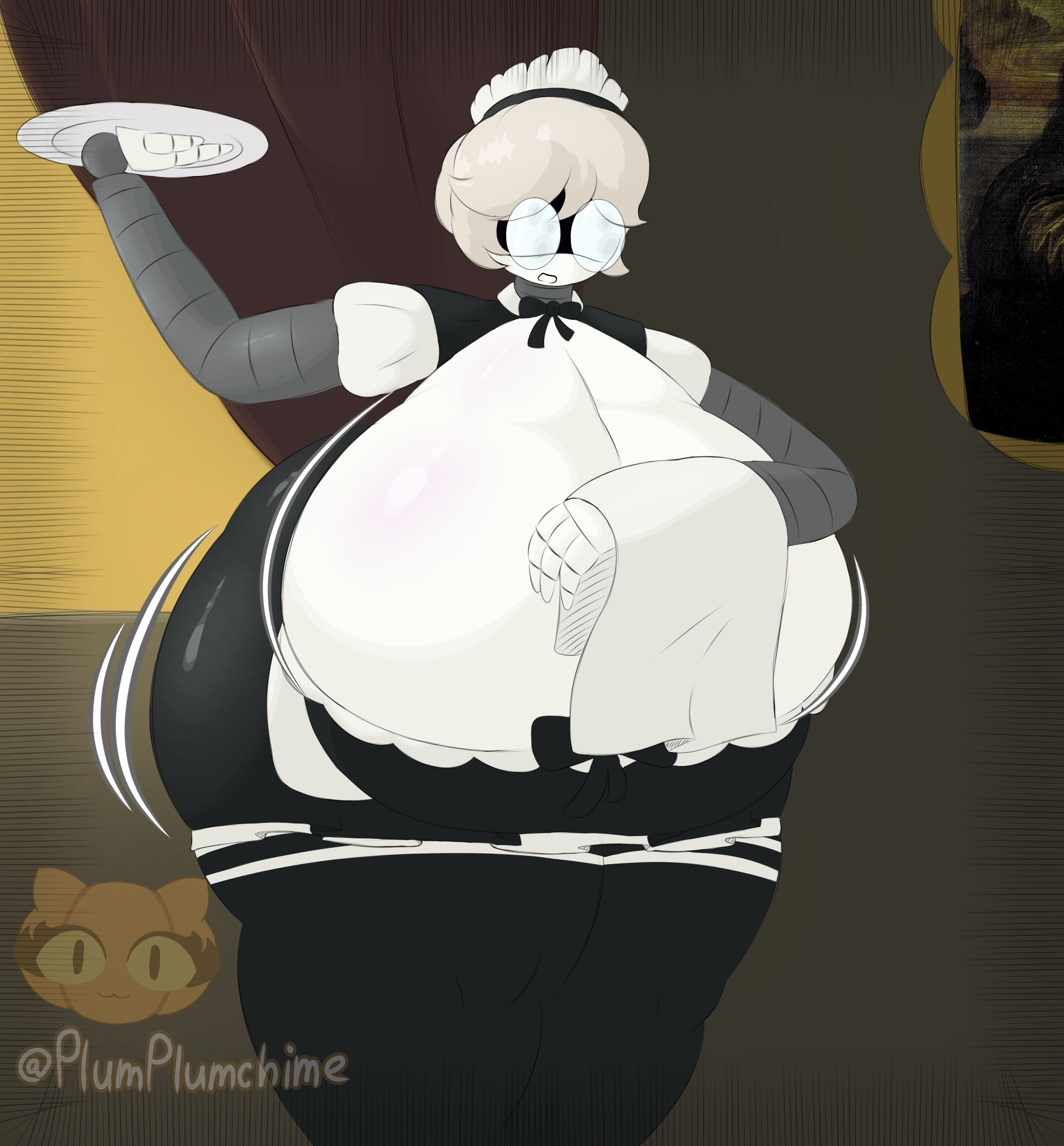 1girls, ass, ass bigger than head, big ass, big breasts, big butt, big thighs, bowing, bowing down, breasts, breasts bigger than head, cleavage, cleavage cutout, clothed, enormous ass, enormous breasts, enormous butt, enormous thighs, female, female focus, female only, gigantic ass, gigantic breasts, gigantic butt, gigantic thighs, glasses, glitch productions, huge ass, huge butt, huge cleavage, huge thighs, hyper, hyper ass, hyper breasts, hyper butt, jiggling ass, jiggling breasts, maid, maid apron, maid headdress, maid outfit, maid uniform, massive ass, massive breasts, massive butt, massive thighs, murder drones, no bra, plumkinplumchime, public, public exposure, revealing clothes, robot, robot girl, servant, v (murder drones), v worker drone, wobbling ass, wobbling breasts