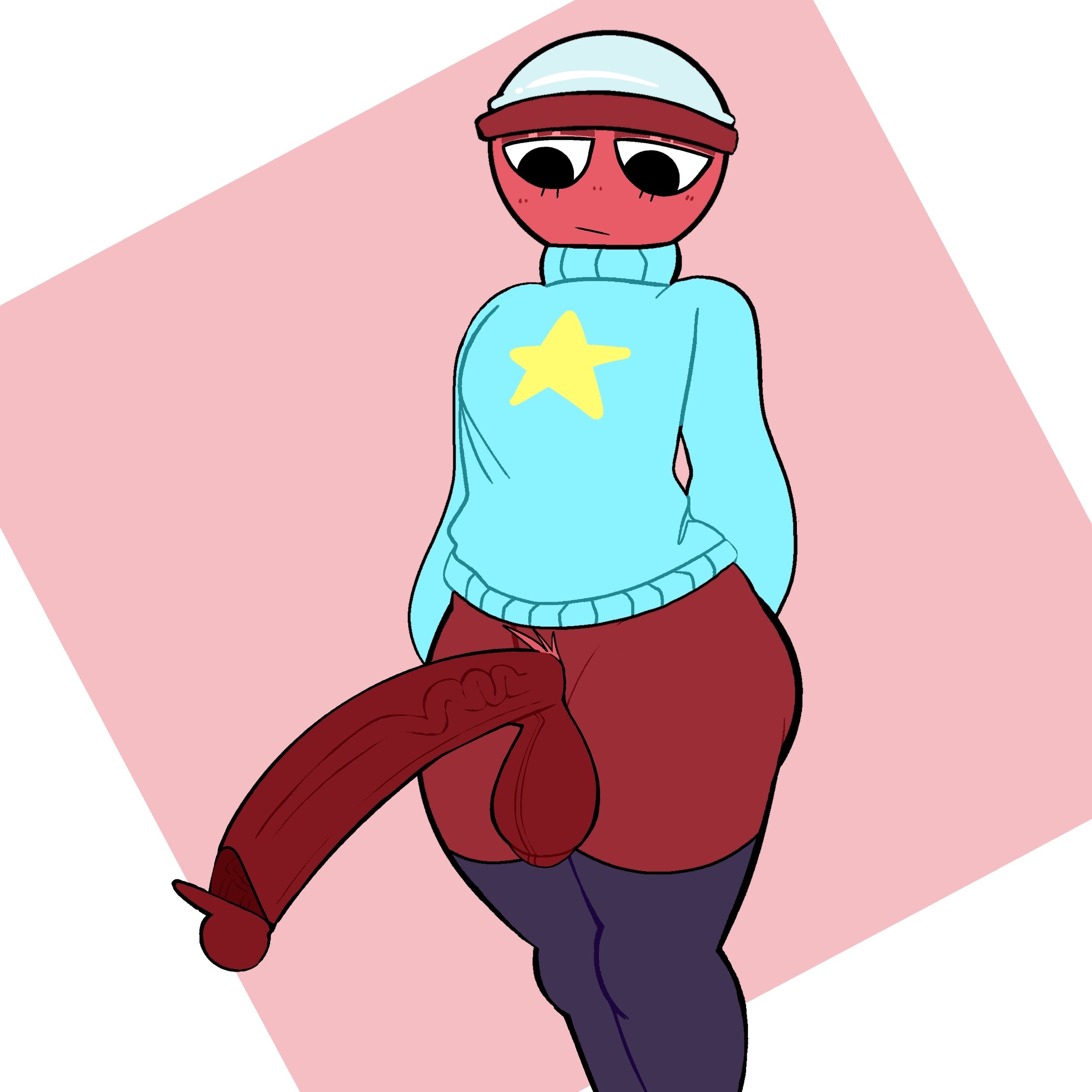 1futa, ass, balls, big penis, bottomless, clothed, clothing, dandy's world, erection, futa only, futanari, gigi (dandy's world), huge cock, humanoid, humanoid penis, intersex, kirukato, partially clothed, penis, roblox, solo