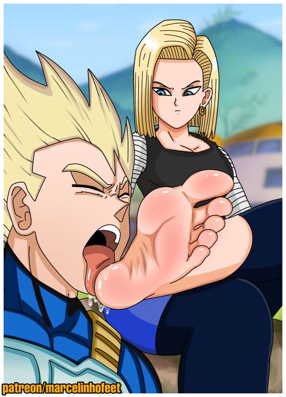 android_18 dragon_ball feet female foot_fetish malesub marcelinhofeet tagme vegeta