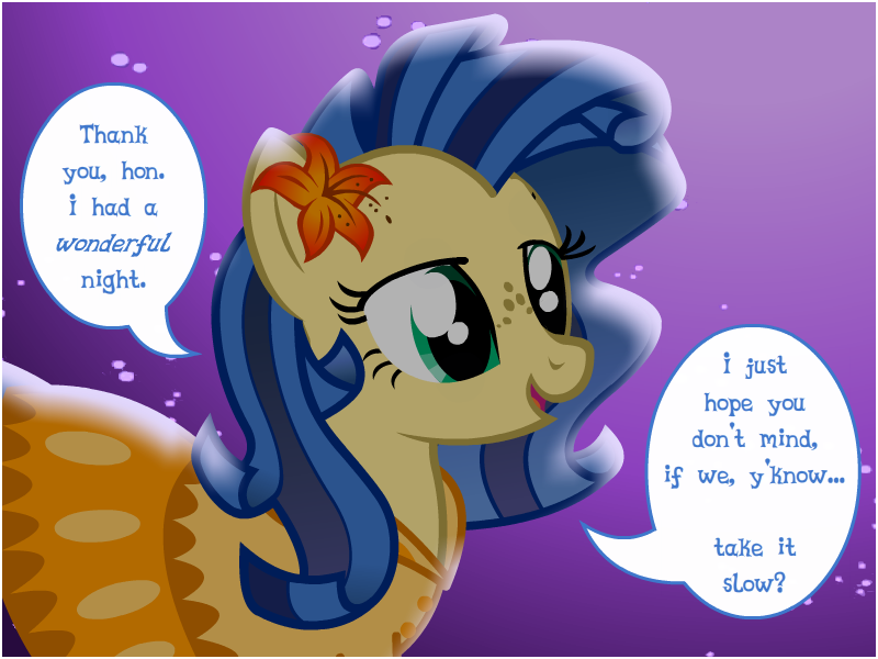 clothing dead_source dialogue dress earth_pony english_text female flashequestria flower flower_in_hair mare milky_way_(mlp) my_little_pony oc oc_only pony sfw show_accurate solo text tumblr