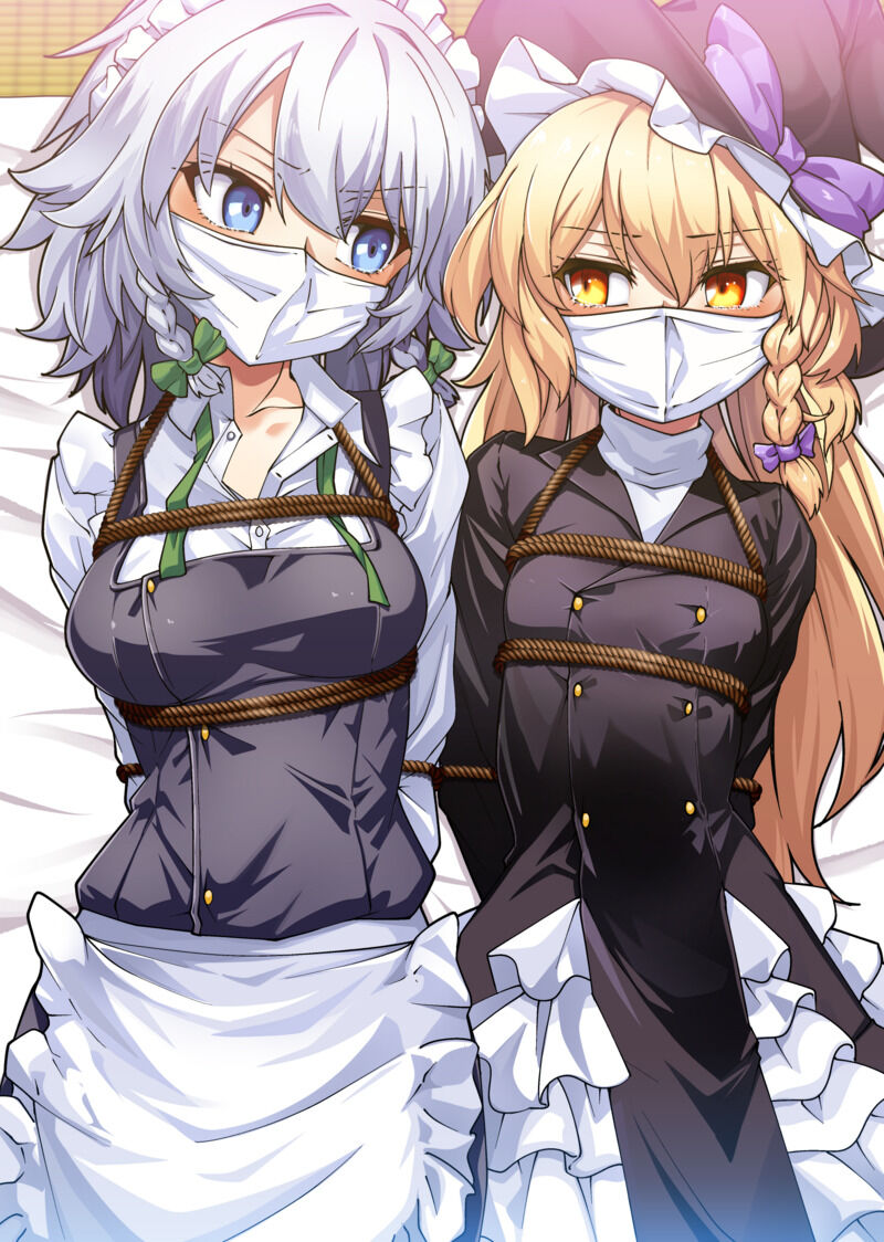 bondage kikoka_(mizuumi) marisa_kirisame over_the_nose_gag sakuya_izayoi