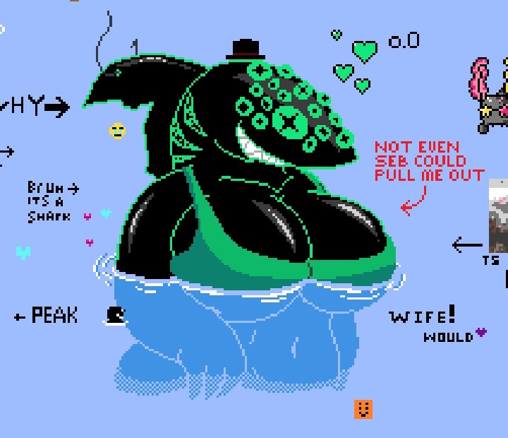 1girls, big breasts, bikini, breasts, chubby, eyefestation (pressure), female, monster, pixel art, pressure (roblox), roblox, roblox game, shark, shark girl, tagme, wplace