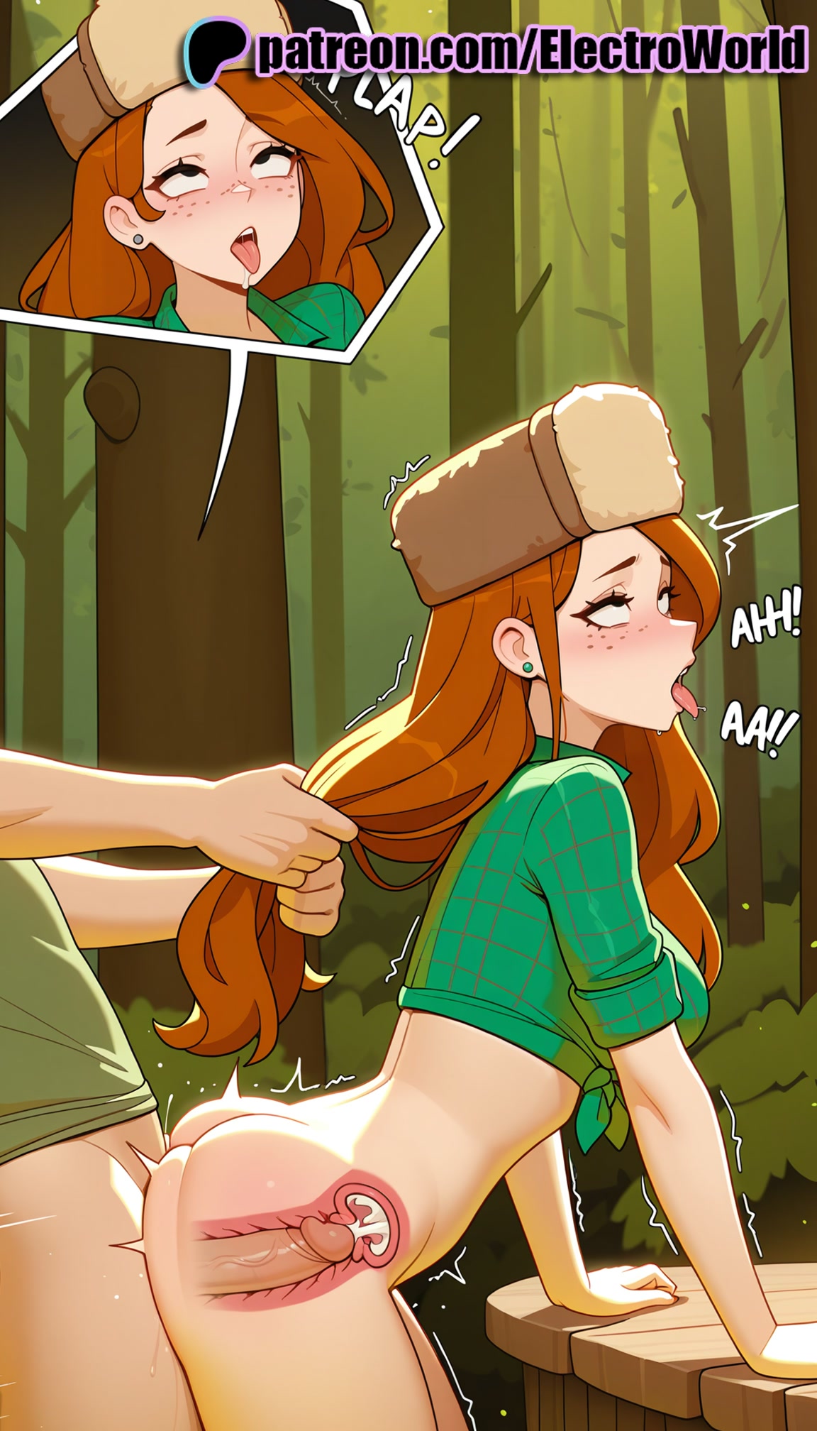 1girls, 2026, against tree, ahe gao, ai generated, all fours, artist name, blush, cervix, clothed sex, cock, cross section, cum, cum in pussy, cum in uterus, deep penetration, dick, doggy style, doggystyle position, earrings, ejaculation, electroworld, english text, female, forest, from behind, from behind position, fucked silly, fucking, grass, gravity falls, hat, hi res, high quality, high resolution, highres, intercourse, internal cumshot, jewelry, love making, motion lines, nature, open mouth, orgasm, patreon, patreon username, penetration, penis, rear entry, rolling eyes, sex, sex from behind, sexual intercourse, stable diffusion, straight, tongue, tongue out, tree, trembling, uncensored, uterus, vaginal penetration, watermark, wendy corduroy, x-ray