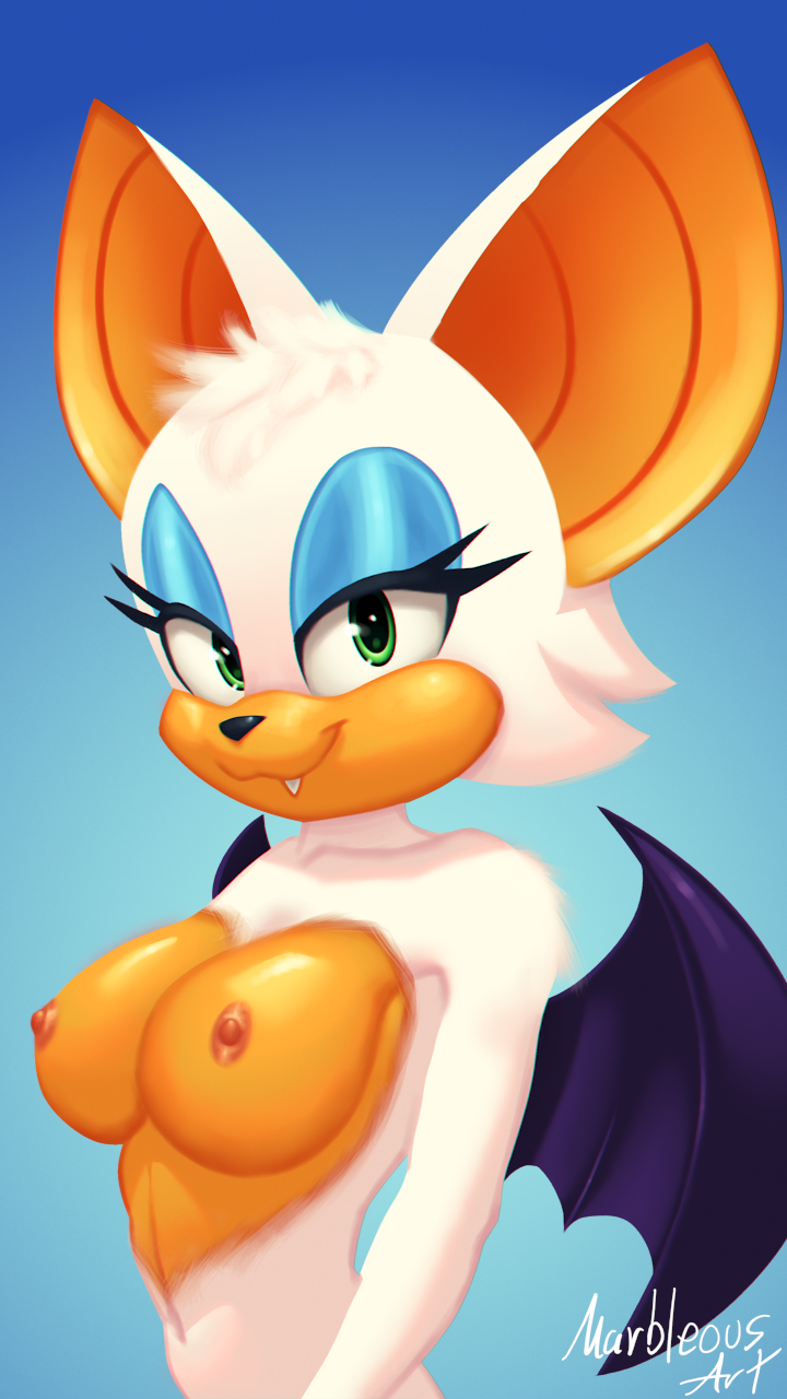 9:16 anthro areola bat bat_wings belly big_breasts big_ears black_nose black_wings blue_background blush breasts cute_fangs eyelashes eyeshadow fangs female fluffy fur glistening glistening_breasts green_eyes hair happy head_tuft hi_res looking_at_viewer makeup mammal marbleous membrane_(anatomy) membranous_wings navel nipples nude nude_female orange_body orange_breasts orange_skin presenting presenting_breasts rouge_the_bat sega simple_background smile smiling_at_viewer smirk smirking_at_viewer solo sonic_(series) sonic_the_hedgehog_(series) teeth tuft white_body white_fur white_hair wings