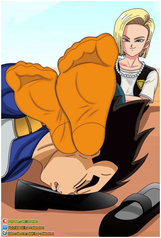 android_18 dragon_ball feet female foot_fetish marcelinhofeet tagme vegeta