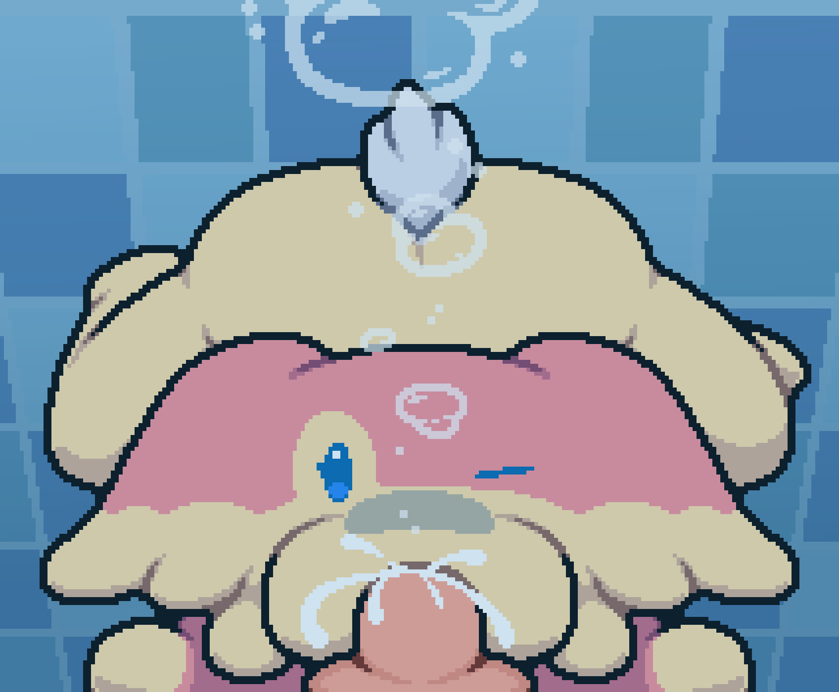 asphyxiation audino big_ass blue_blush blue_eyes bubble bubbles cream_fur cum cum_in_mouth drowning looking_at_viewer looking_up oral oral_sex pink_body pink_fur pokemon pokemon_(species) pokemon_bw pokephilia pool pov tomato_(okami_tomato) underwater underwater_sex zxtomatofan