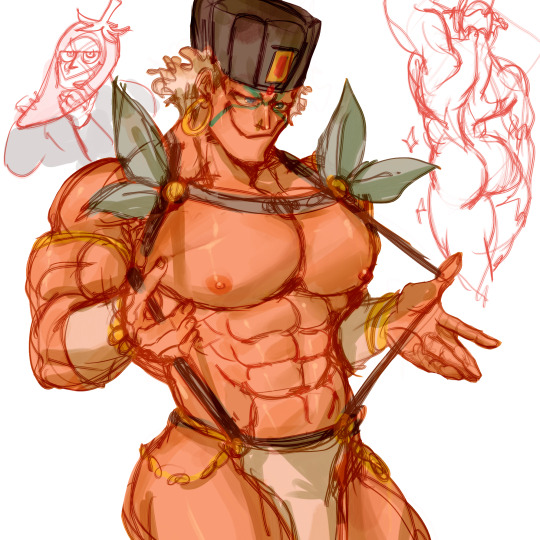 1adult 1male 1man bara bara_ass bara_tiddies bara_tits bara_titties earrings esidisi face_tattoo hands human_artist humanoid jjba jojo&#039;s_bizarre_adventure jojo_no_kimyou_na_bouken muscular muscular_male nightmaresyup nightmaresyup_(artist) no_ai no_text pillarman pillarmen smug solo solo_focus solo_male white_hair