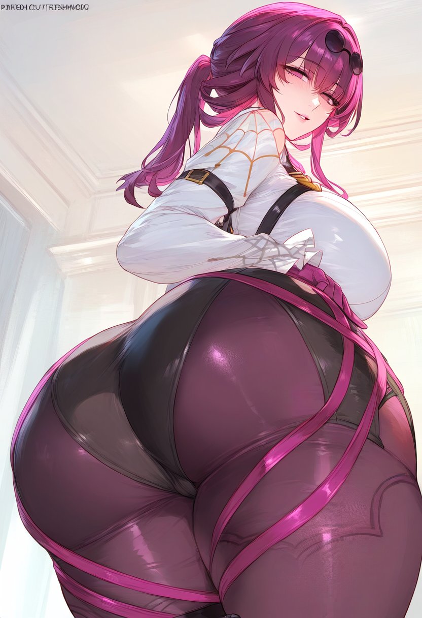 1girls ai_generated ass ass_focus bangs blush breasts clothing completely_nude cosplay curvaceous curvaceous_female curvaceous_figure curvy curvy_figure eyewear eyewear_on_head female female female_focus female_only from_behind glasses gloves guns_girlz_(series) high-waist_shorts honkai:_star_rail huge_ass hydrolis999 inviting inviting_to_sex jacket kafka_(honkai:_star_rail) large_breasts long_hair long_sleeves looking_at_viewer looking_back pantyhose parted_lips ponytail presenting presenting_ass presenting_hindquarters purple_eyes purple_hair round_eyewear shirt sidelocks smile solo sunglasses thick_thighs thighs uncensored underwear voluptuous voluptuous_female white_shirt