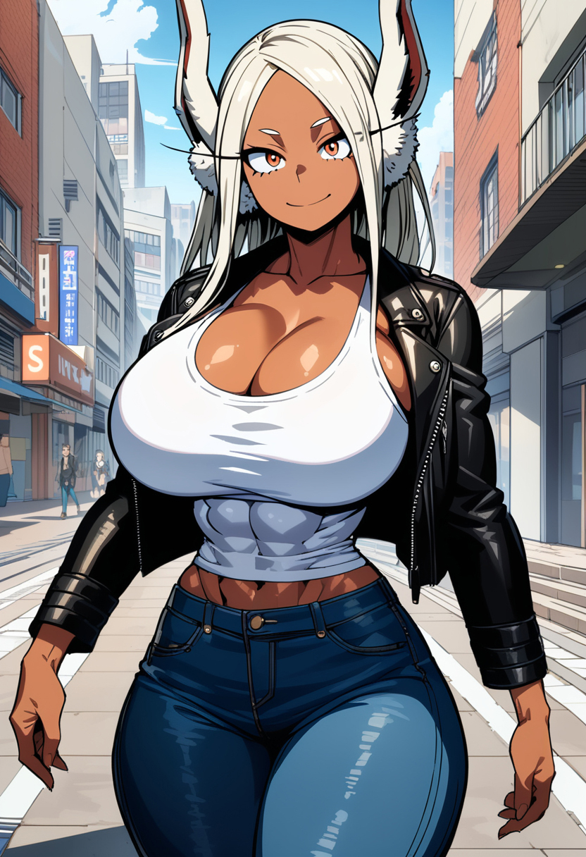 ai_generated big_breasts breasts cleavage collarbone female kemonogirls large_breasts mirko miruko my_hero_academia rumi_usagiyama