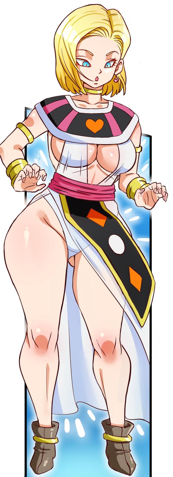 1girls android_18 blonde_hair blue_eyes cameltoe cleavage cosplay curvy dragon_ball erect_nipples female god_of_destruction goddess_of_destruction huge_areolae huge_ass huge_breasts loincloth pinkpawg puffy_nipples short_hair thick_lips voluptuous wide_hips