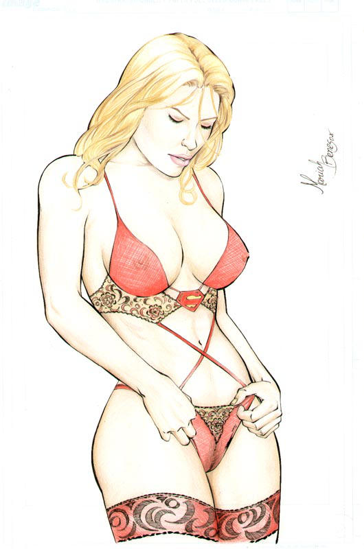 1girls 2008 adjusting_panties argoan belly_button blonde_hair bra breasts closed_eyes closed_eyes dated dc dc_comics ed_benes_studio erect_nipples erect_nipples_under_clothes eyeshadow female female_only justice_league kara_zor-el kryptonian lingerie long_hair makeup mariah_benes mascara medium_breasts midriff navel nipples nipples_visible_through_clothing panties pink_lips pink_lipstick pinup red_bra red_lingerie red_panties red_stockings see-through see-through_bra signature solo standing stockings stomach supergirl superheroine superman_(series) thighs translucent_clothing transparent_clothing