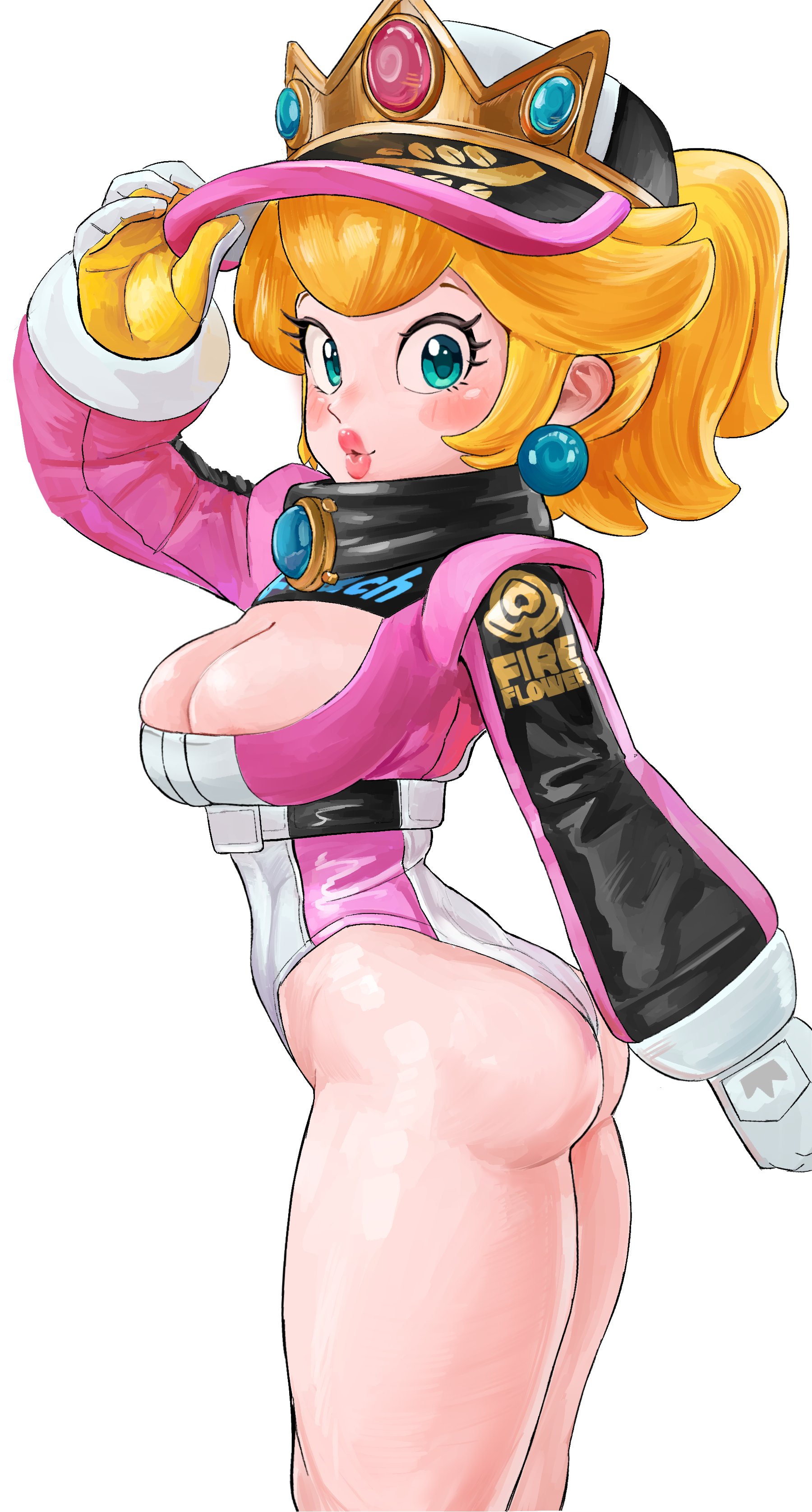 1girls, ass, big breasts, big thighs, breasts, breasts out, cleavage, cleavage cutout, curvy, curvy body, curvy female, curvy figure, curvy hips, female, fit, fit female, looking at viewer, mario (series), mineru128127, nintendo, princess peach, princess peach (pro racer), revealing clothes, skinny, skinny female, solo female, tagme, thick ass, thick legs, thick thighs, tits out, wide hips, wide thighs