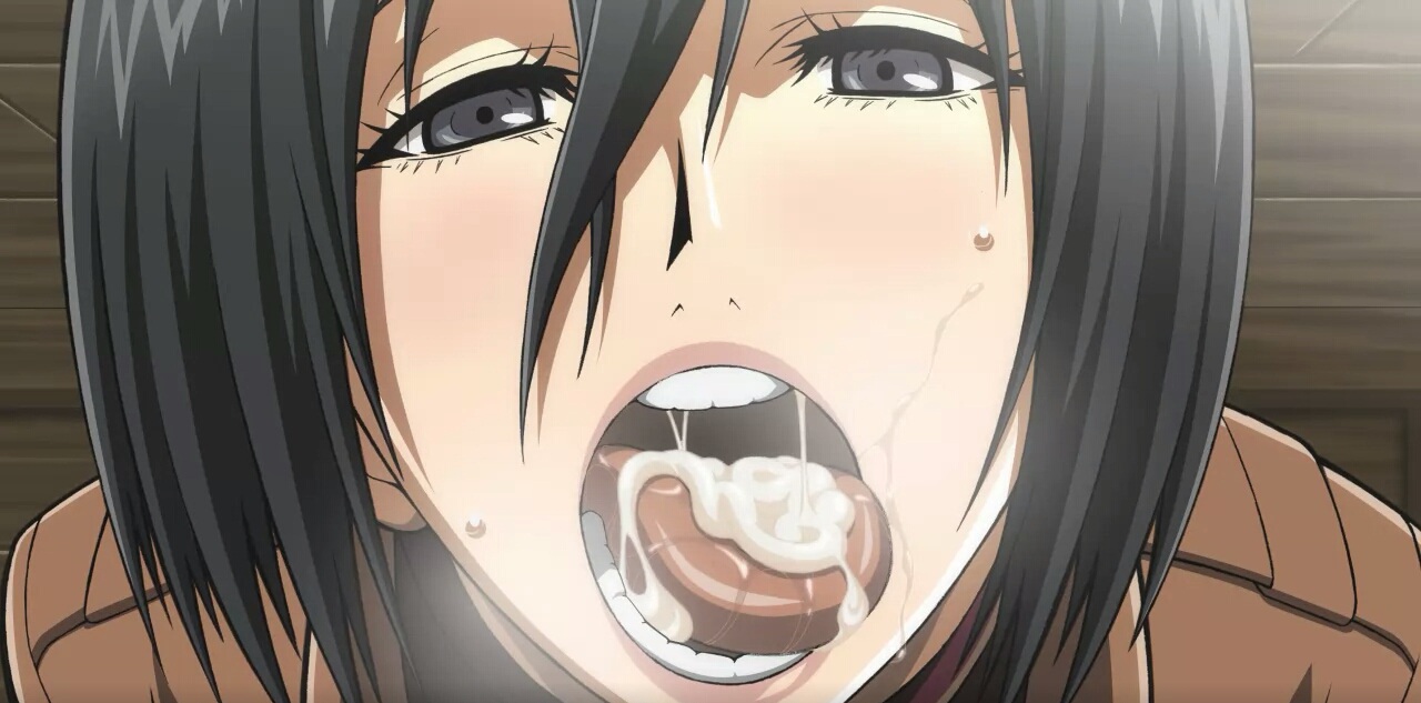 1girls, after deepthroat, after oral, after sex, asian, attack on titan, black eyes, black hair, blush, clothing, cum, cum in mouth, cum on tongue, eye contact, female, fringe, half-closed eyes, jacket, light skin, light-skinned female, lips, looking at viewer, lost rarities, medium hair, mikasa ackerman, open mouth, pale skin, pale-skinned female, petite, room, saliva, saliva trail, seductive eyes, seductive mouth, shingeki no kyojin, short hair, submissive female, sweatdrop, sweating, takapiko, throat, tongue, tongue out