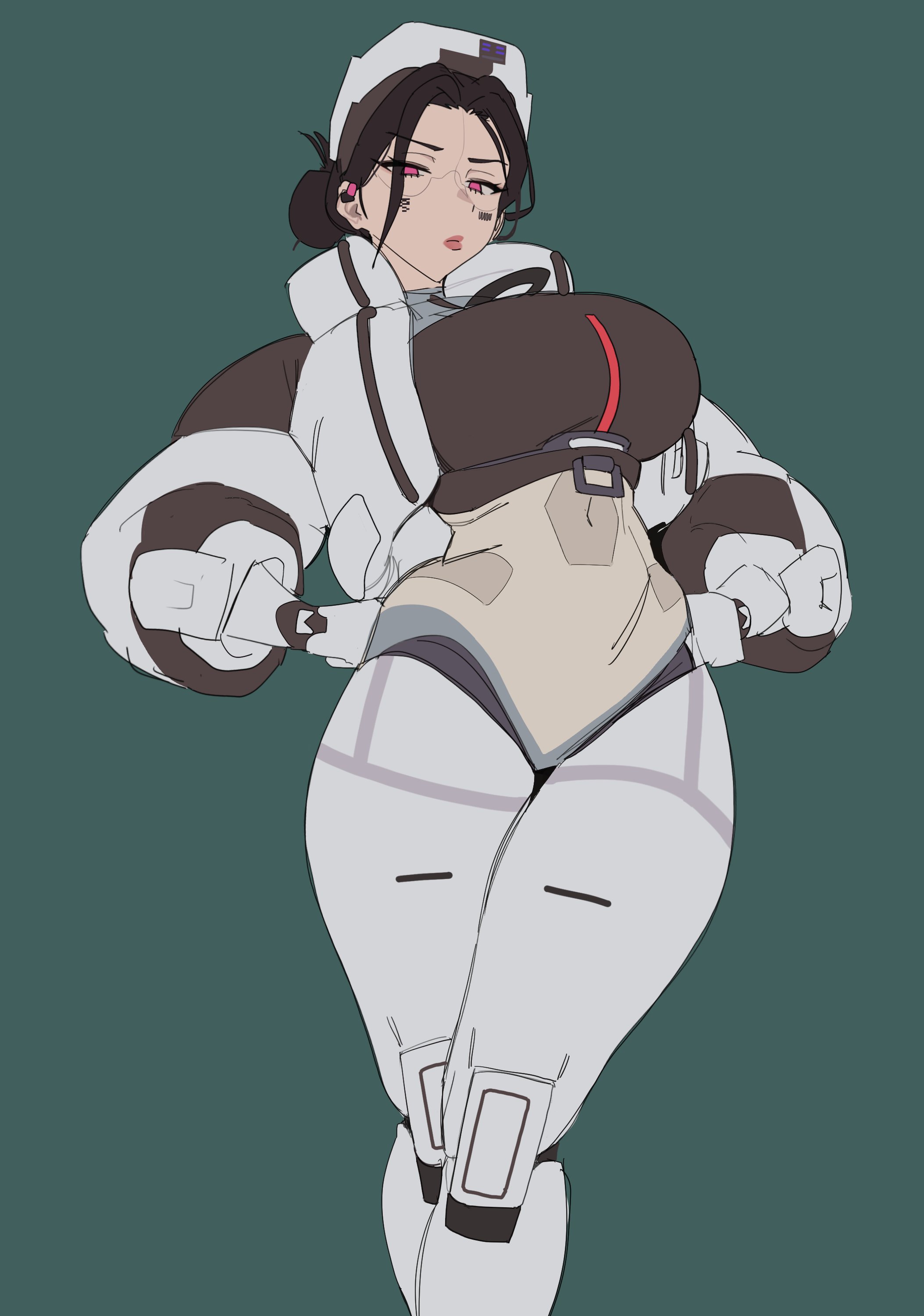 big breasts, curvy figure, gya rb, gyrbdark, hand on hip, looking down, marathon (bungie), robot, tagme, thief (marathon)