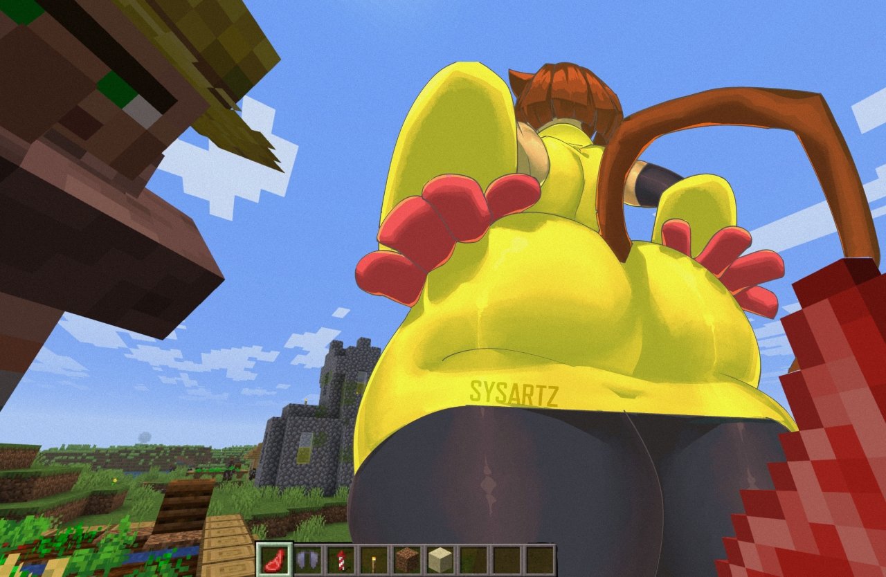 1girls, 3d, animal ears, big ass, brown hair, cat tail, catgirl, clothed, from behind, gameoverse, glitch productions, huge ass, kit (gameoverse), kit bodega, mcyt, micro, minecraft, minecraft youtubers, mojang, steve (minecraft), sysartz, tagme, tail, thick thighs, thighs, twitter, twitter username, villager (minecraft), youtube, youtuber, youtubers