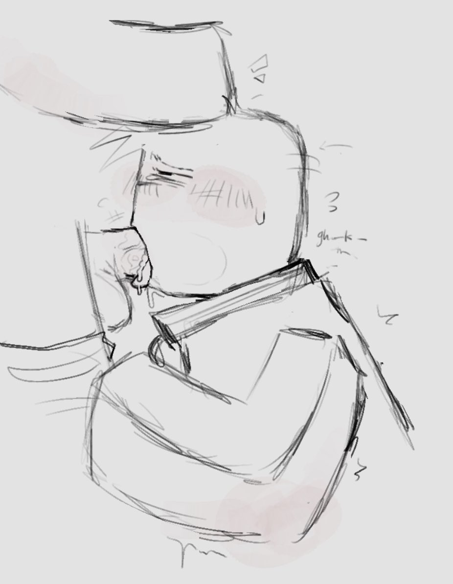 blocky body, blowjob, blush, collar, cum, cum in mouth, cum inside, domination, gay, genital fluids, genitals, killbatos, male, male only, moaning, oc, original character, penis, roblox, robloxian, sketch, tagme, tear, tears, text