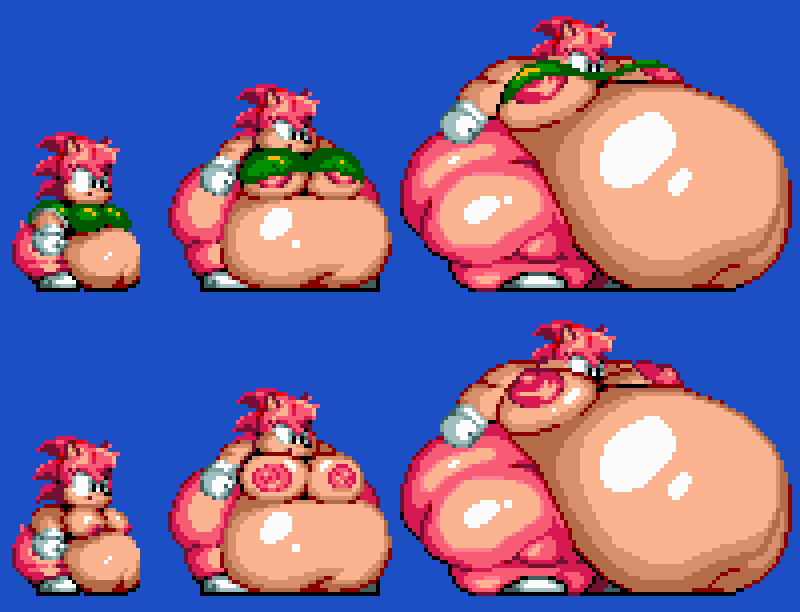 1girls amy_rose anthro areola_slip areolae ass belly belly_on_ground belly_overhang bottomless bottomless_female breast_expansion breasts classic_amy_rose fat female female_focus female_only furry gloves hedgehog hedgehog_humanoid hips hyper_ass hyper_breasts large_ass large_breasts nipples nude nude_female obese obese_female overweight overweight_female pink_fur pink_hair sabs3 sega sonic_(series) sonic_the_hedgehog_(series) stomach thick_thighs thighs wardrobe_malfunction weight_gain wide_hips