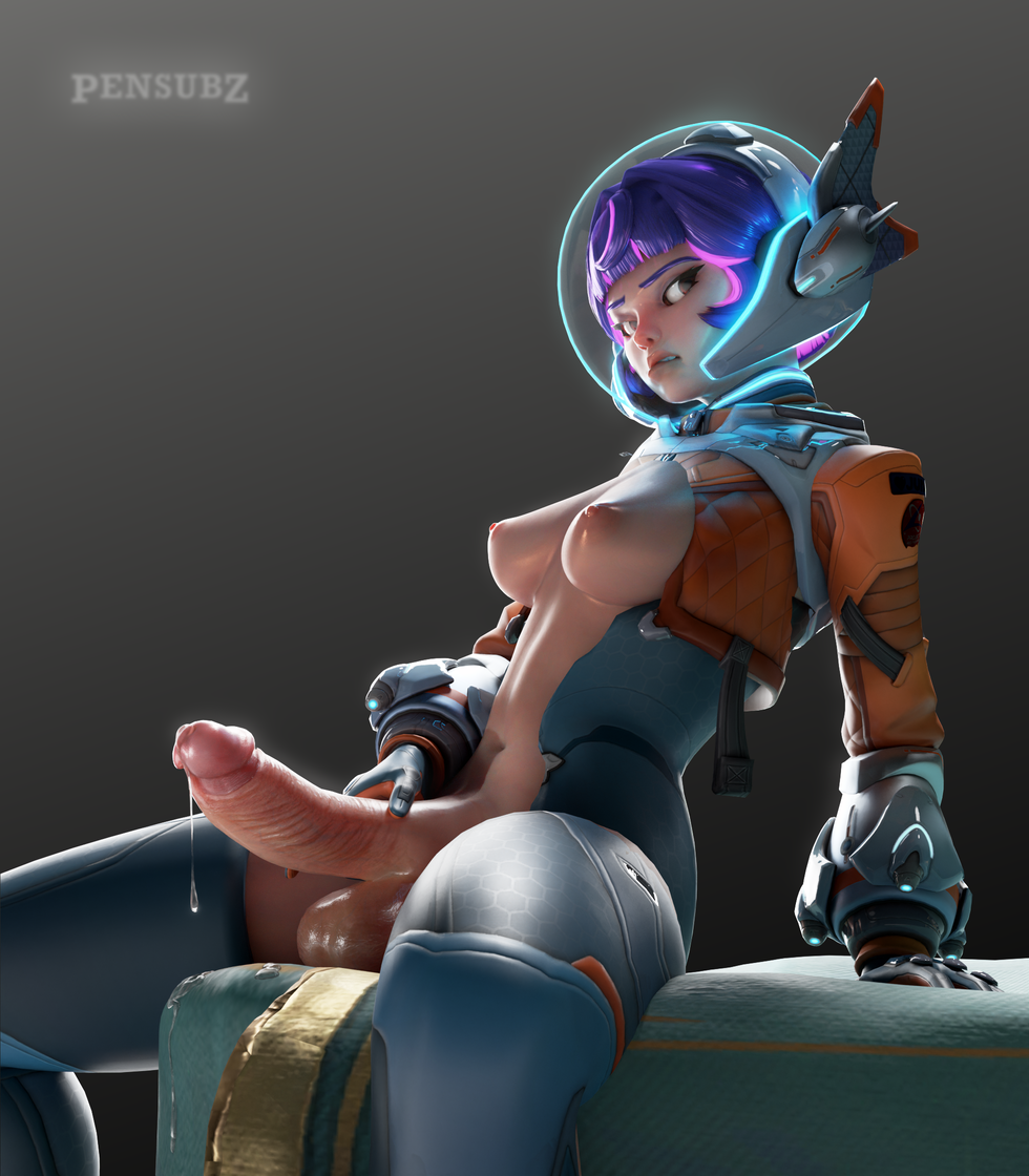 1futa 3d areolae balls blush cum_drip dickgirl futa_focus futanari gloves helmet hung_futa juno_(overwatch) leaking_precum light-skinned_futa open_clothes overwatch overwatch_2 partially_clothed pensubz perky_breasts precum purple_hair solo solo_focus solo_futa tagme