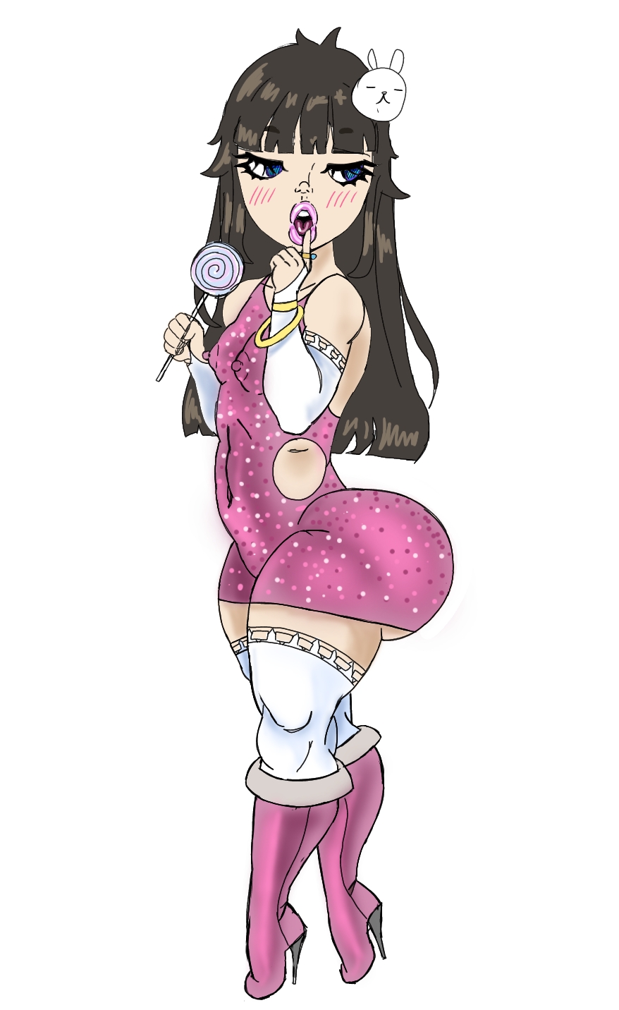 bubble_butt dress light_skin light_skinned_female puffy_lips slutty_dress thick_ass thick_thighs tight_dress