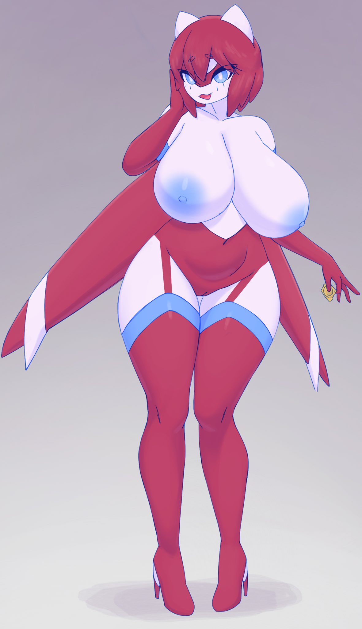 big breasts, breasts, cleavage, condom, dullyarts, female, furry, heels, huge breasts, latias, legendary pokemon, nipples, pokemon, pokemon (species), tagme, thick thighs, wide hips, wings