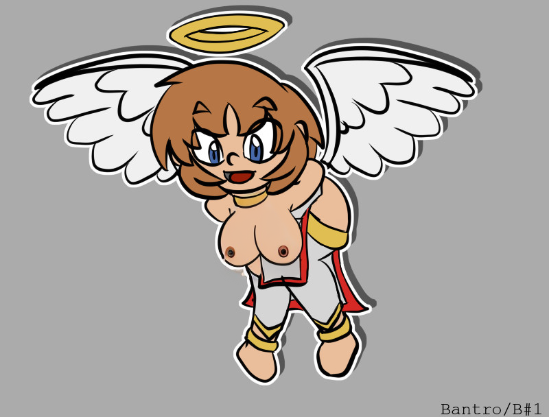 angel angel_wings big_breasts breasts nipples original original_character tits_out