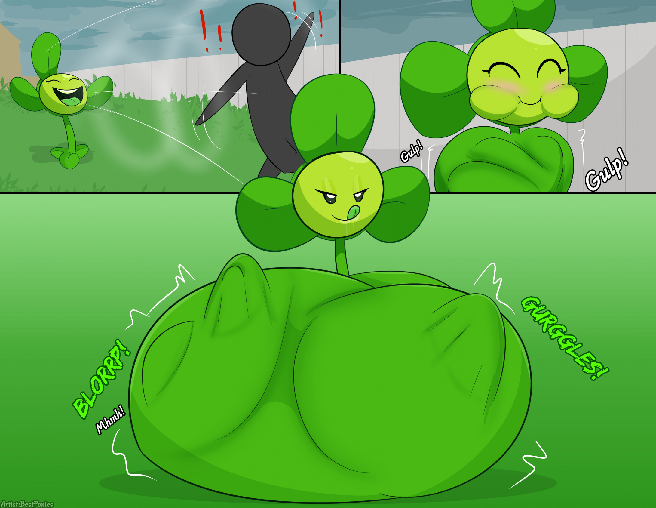 1girls, anthro, anthrofied, ass, belly, belly bulge, bestponies, blover (pvz), breasts, digestion, fat, female, female pred, flora fauna, inhale, plant, plant girl, plant humanoid, plantie, plants vs zombies, plants vs. zombies, popcap games, pred, pussy, ventingshadows, vore, vore belly