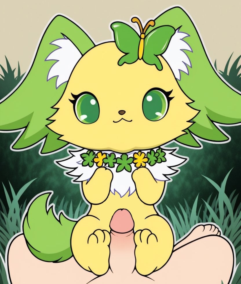 ai_generated feet foot_fetish foot_play footjob happy jewelpet pawjob paws peridot_(jewelpet) pov sanrio uncensored