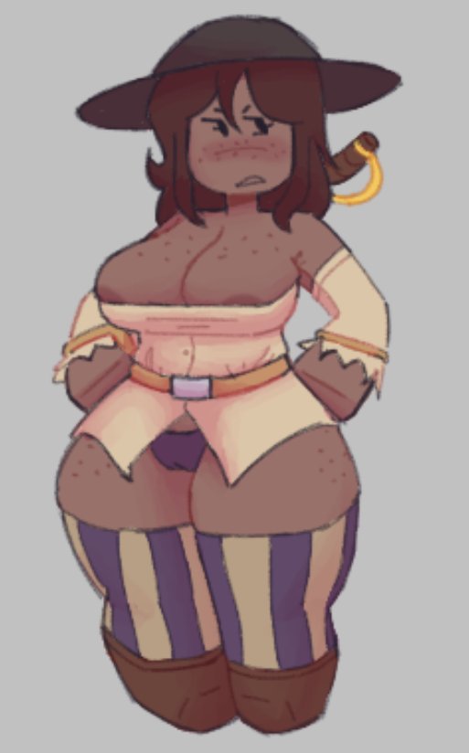 1girls, big breasts, block tales, blocky body, breasts, brown hair, calypso (block tales), cleavage, clothed, female, female only, freckles, hambu 5, hay, nipple peek, nipples visible through clothing, no pants, partially clothed, roblox, roblox game, robloxian, solo, solo female, standing, tagme, thick thighs, thighs