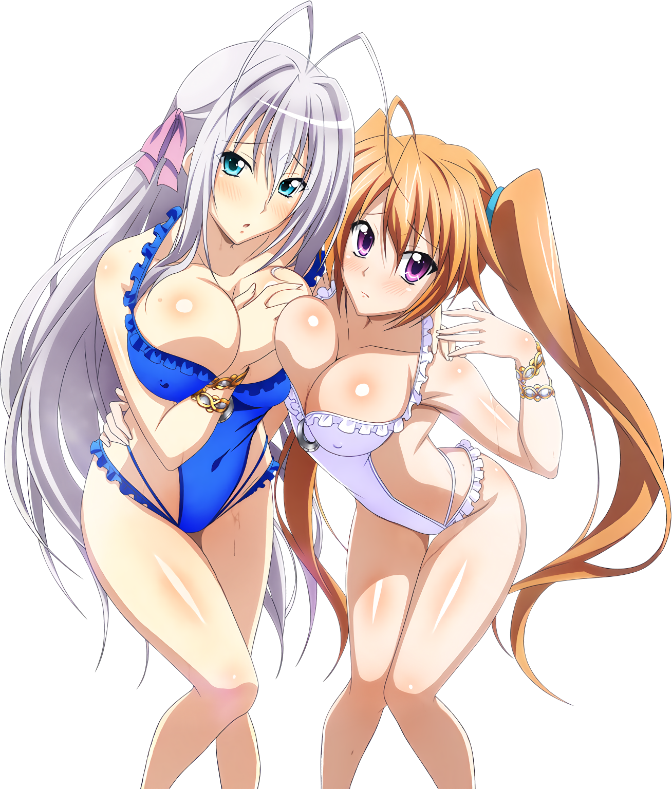 2girls, female, high school dxd, long hair, long twintails, multiple females, multiple girls, rossweisse, shidou irina, tagme