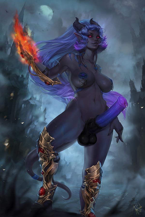 animal genitalia, animal genitalia on humanoid, animal penis on humanoid, draenei, futanari, horsecock, horsecock futa, horsecock on humanoid, intersex, nipple piercing, nipples, piercing, tigrsasha, warcraft, world of warcraft