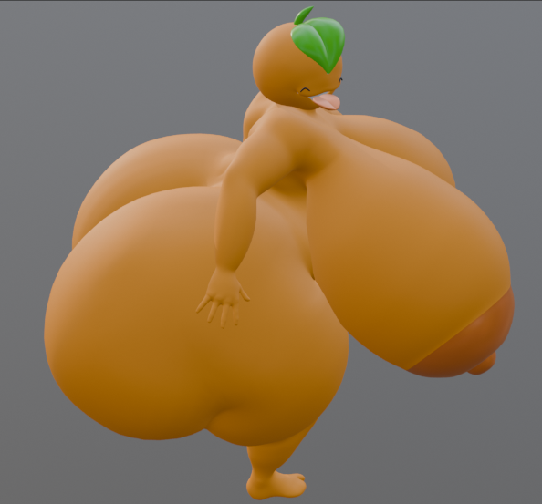 1girls 3d 3d_(artwork) ass barefoot breasts citrus_(orangejuicemann) closed_eyes completely_nude completely_nude_female female female_only full_body huge_ass huge_breasts naked naked_female nude nude_female orangejuicemann smile solo solo_female tongue tongue_out