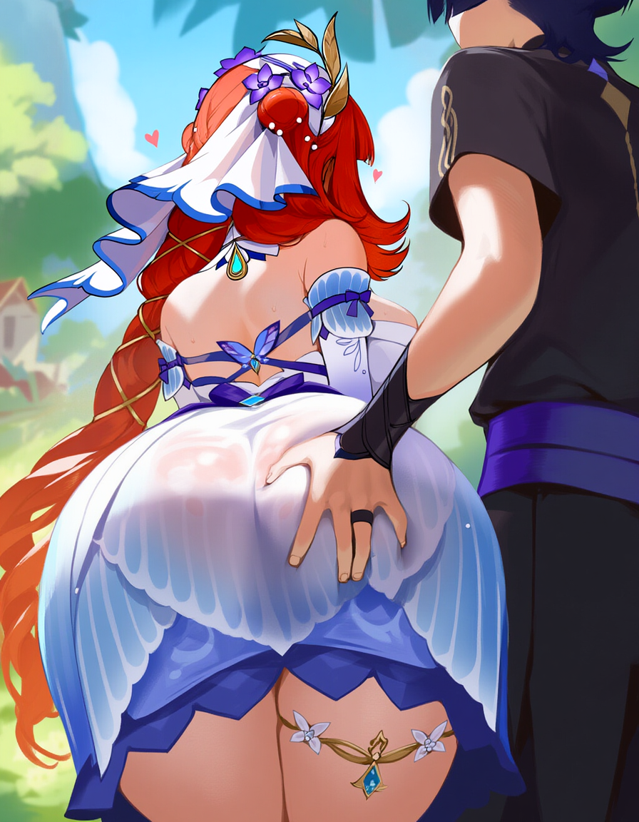 1boy 1boy1girl 1girl1boy 1girls ai_art ai_generated ass ass_focus ass_grab backboob big_ass big_breasts big_butt blue_dress blush breasts chubby chubby_ass chubby_female chubby_girl dress duo fat fat_ass fat_female fat_girl female from_behind genshin_impact gigantic_ass gigantic_breasts gigantic_butt gigantic_tits grabbing_ass heart huge_ass huge_breasts huge_butt large_ass large_breasts large_butt large_tits light-skinned_female male nilou_(breeze_of_sabaa)_(genshin_impact) nilou_(genshin_impact) ntr oiled oiled_body oiled_skin plump scaramouche_(genshin_impact) sweat sweatdrop sweating sweaty thick_thighs wet wet_clothes wide_hips
