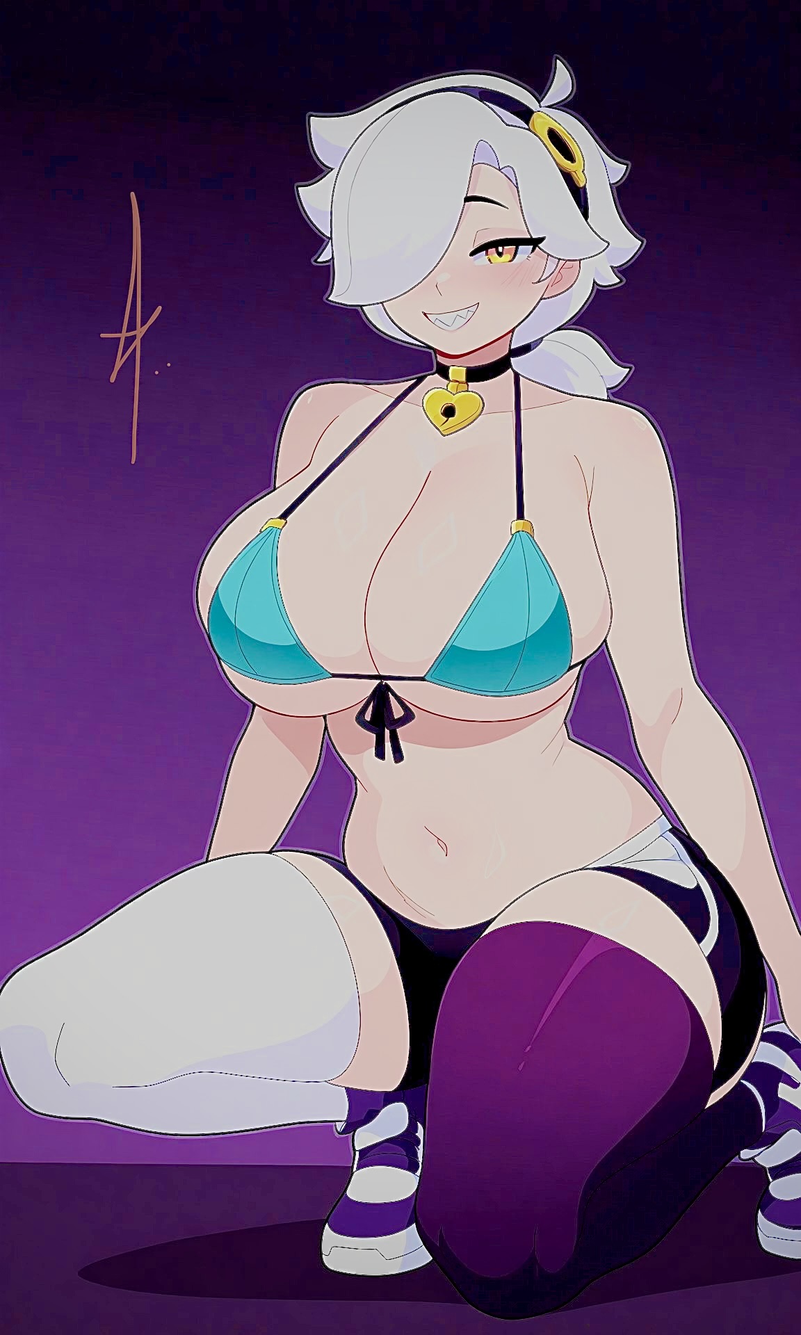 ai generated, big breasts, big thighs, brawl stars, breasts, colette (brawl stars), female, sexy, sexy body