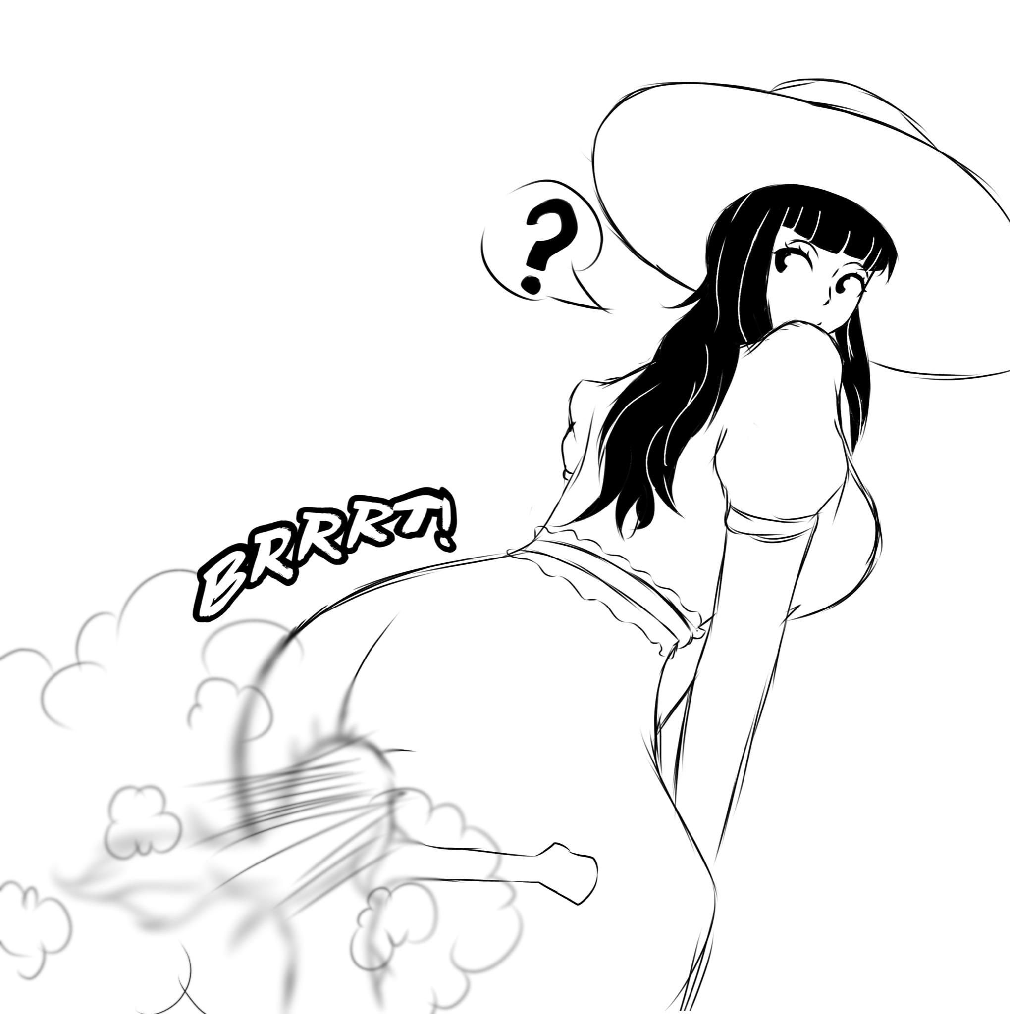 ?, bigger female, crushing, fart, fart cloud, fart fetish, fart torture, farting, farting on another, hasshaku-sama, japanese mythology, larger female, mrtomato8224, passing gas, ripping ass, size difference, taller female, unaware, unaware facefart