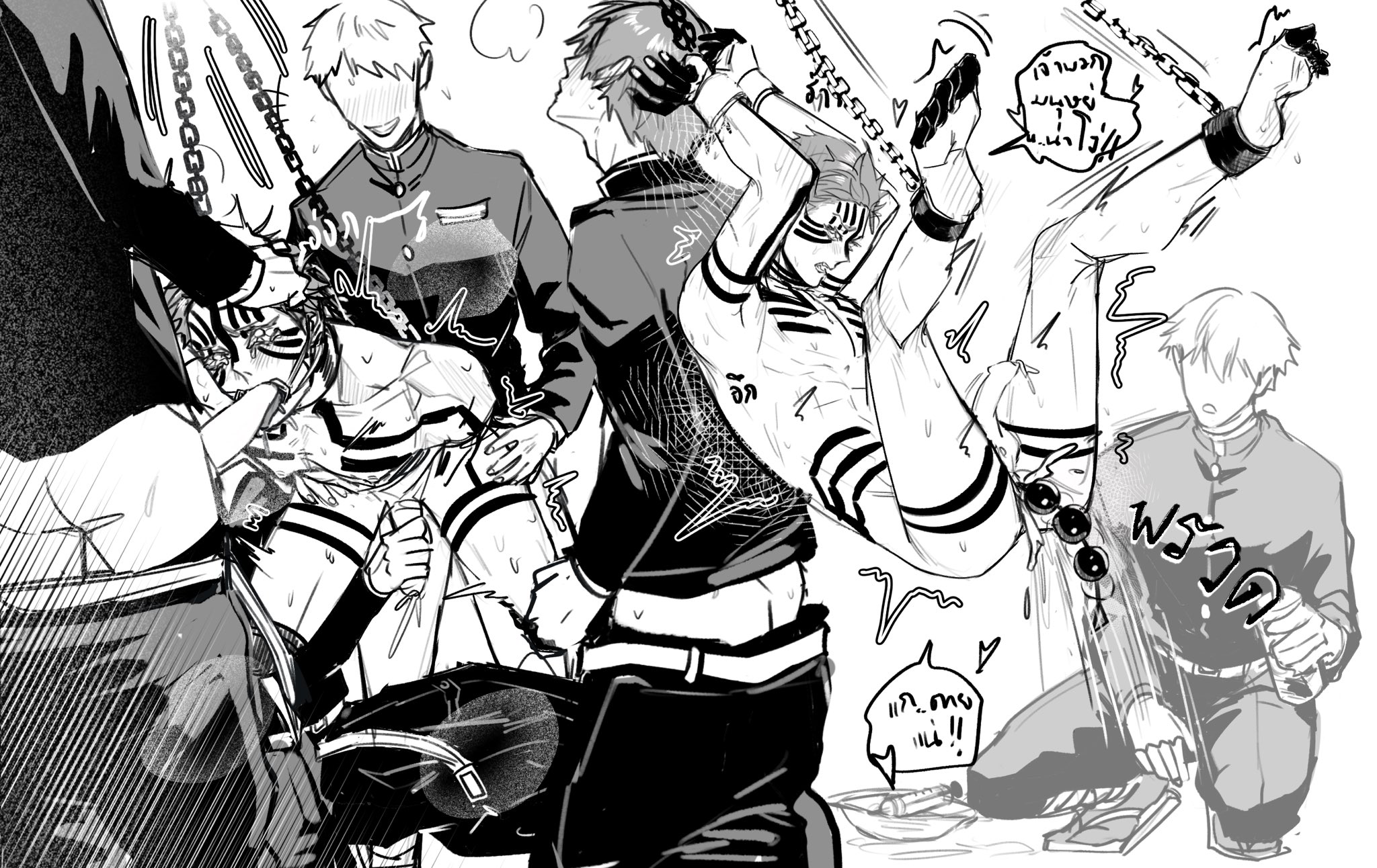 akaza (kimetsu no yaiba), bondage, demon slayer, gangbang, gangrape, gay, gay rape, imaeyed8, kimetsu no yaiba, male, male only, male rape victim, male/male, rape, yaoi