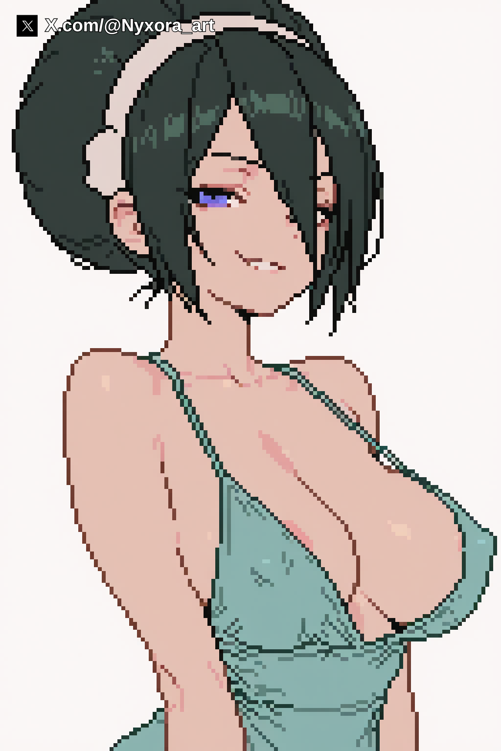 ai generated, avatar the last airbender, female, flat colors, pixel art, toph bei fong