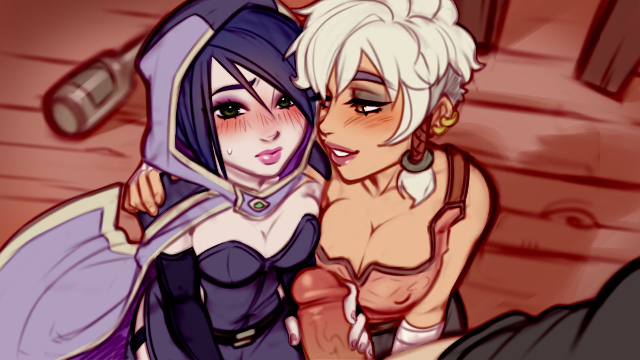 blowjob blushypixy blushyspicy comic comic_page comic_panel fighter_(spicy_quest) horny_female kaye_(blushypixy) penis rogue_(spicy_quest) shy spicy_quest