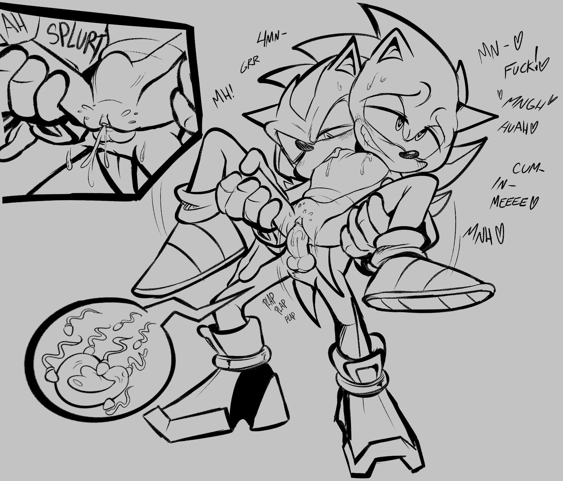anthro, black and white, cum, cuntboy, cuntboy/male, furry, impregnation, intersex, male, male pregnancy, monochrome, mpreg, pregnancy, pregnant, pregnant cuntboy, pregnant male, pussy, shaddycatz, shadow the hedgehog, sonadow, sonic the hedgehog, vaginal penetration, yaoi