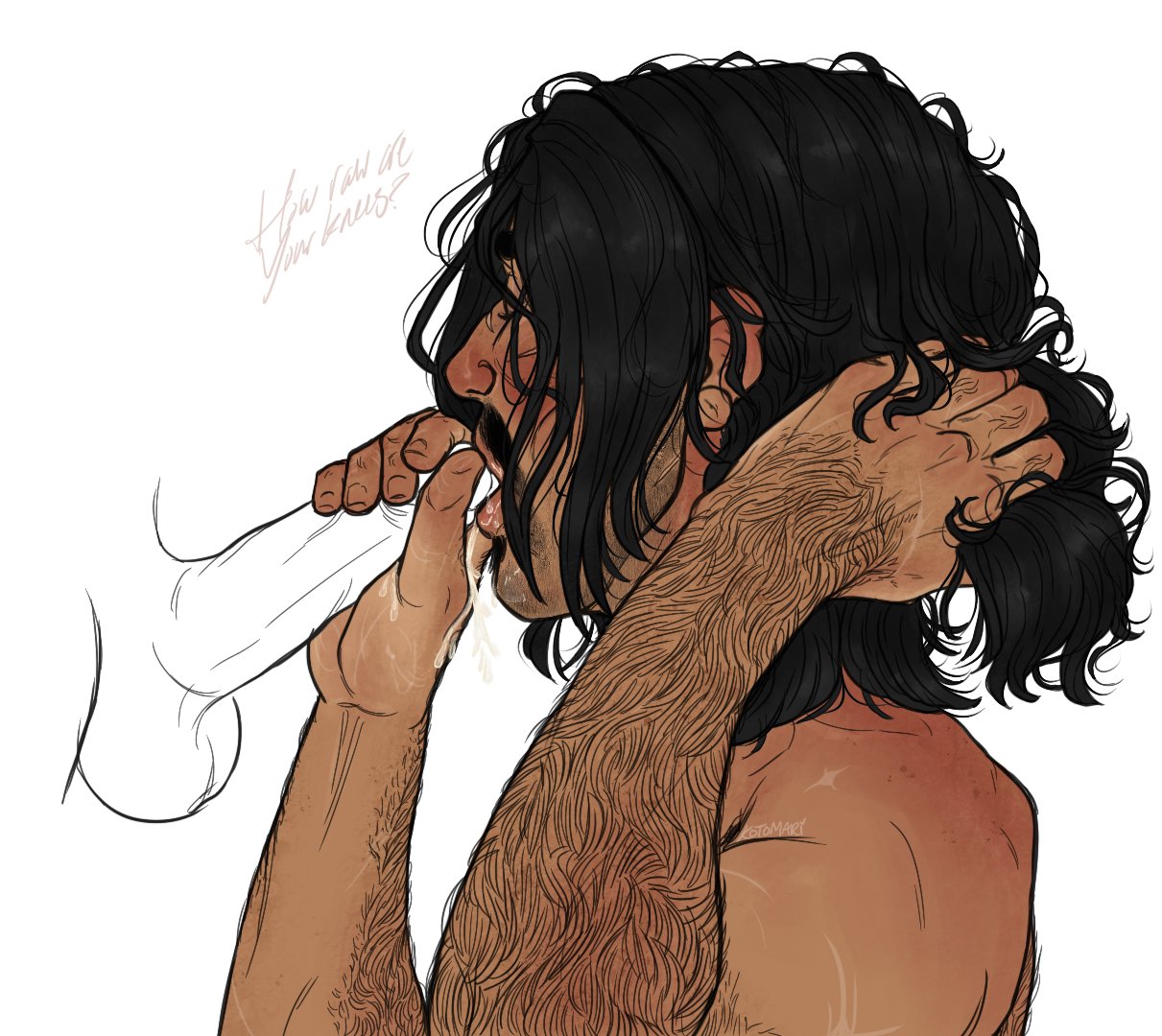 2boys, arm hair, artist request, beard stubble, blowjob, blush, blushing, body hair, cock, color, drinking pee, drinking urine, english text, facial hair, gay, hairy arms, handjob, holding, javier escuella, male, male only, male/male, mexican male, mustache, oral, oral sex, peeing, peeing in mouth, peeing on another, penis, piss drinking, piss kink, pissing in mouth, pretty boy, red dead redemption (series), red dead redemption 2, sex, source request, submissive male, sucking, watersports, yaoi