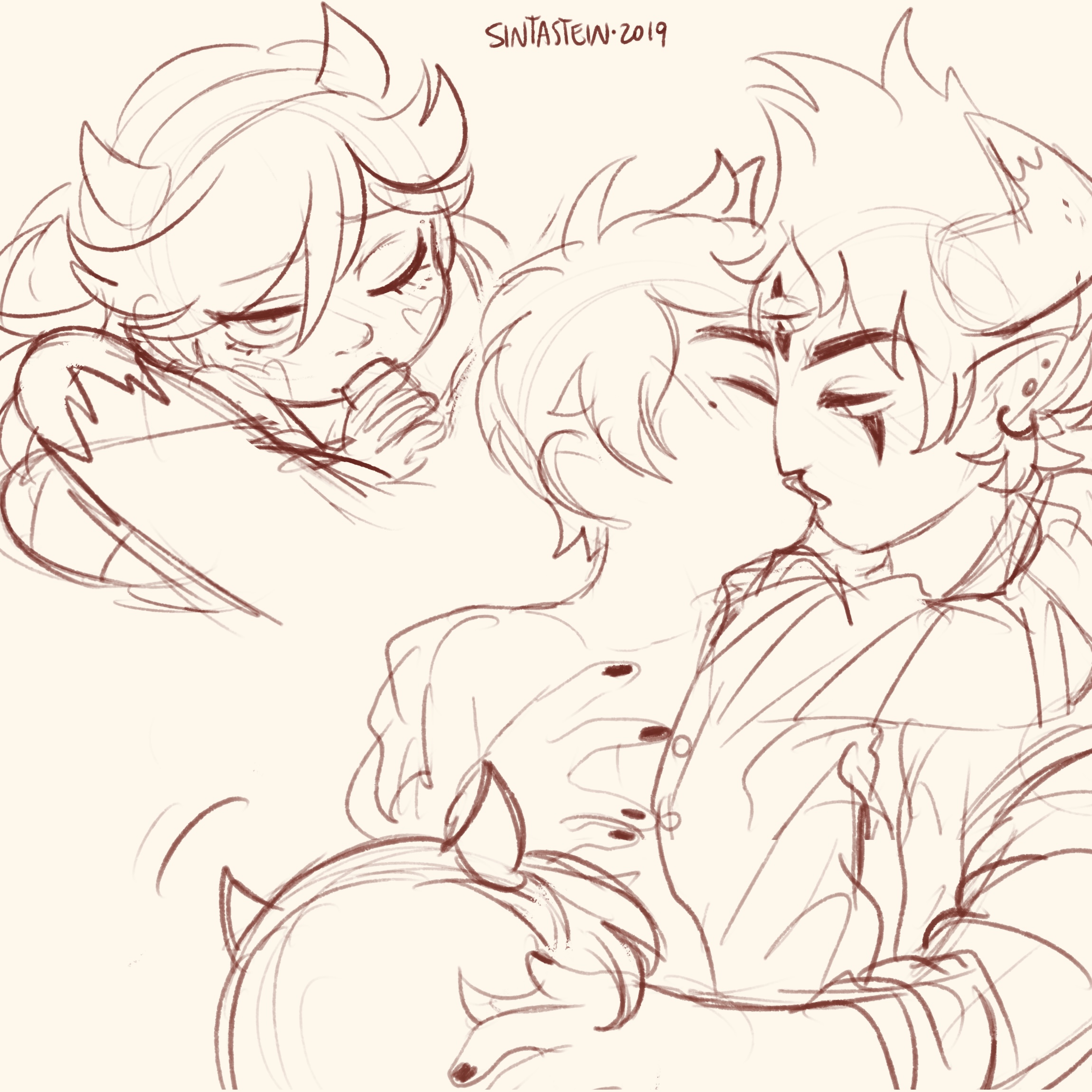 2boys, bisexual, bisexual threesome, blowjob, female, female focus, female supporting yaoi, hand on chest, kissing, licking penis, making out, male, male focus, male/female, male/male, marco diaz, partially clothed, penis, sinkaraia, sintastein, star butterfly, star vs the forces of evil, tom lucitor