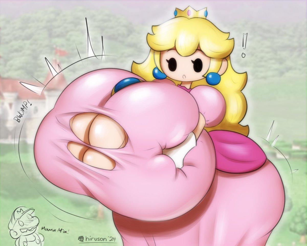ass, big ass, big breasts, big tits, big titties, breasts, breasts bigger than head, female, hiruson, mario (series), princess peach, tits, titties