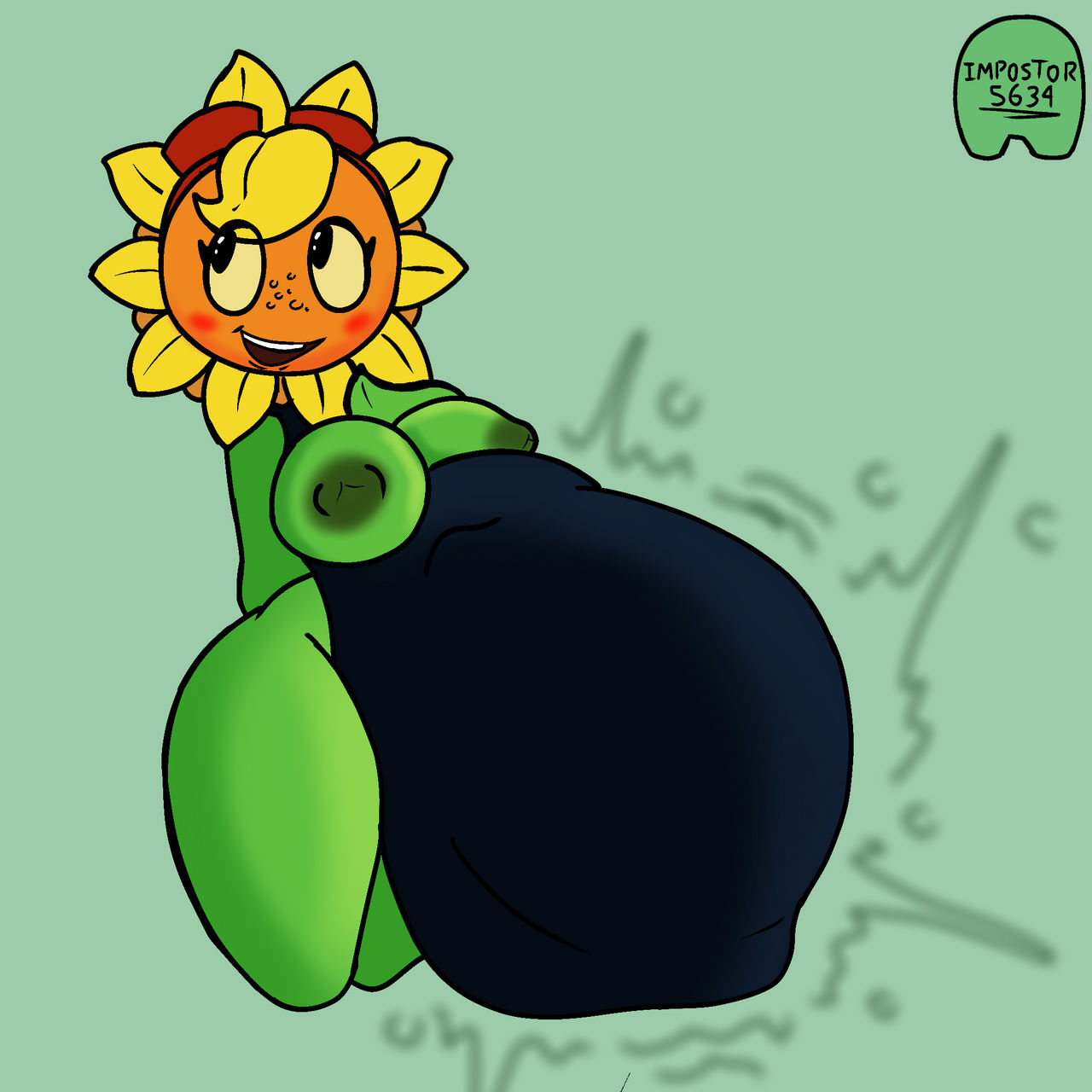 1girls, anthro, anthrofied, ass, belly, belly bulge, breasts, digestion, fat, female, female pred, flora fauna, hyper, hyper belly, imposter5634, plant, plant girl, plant humanoid, plantie, plants vs zombies, plants vs. zombies, popcap games, pred, pussy, solar flare (pvz), sunflower (pvz), vore, vore belly
