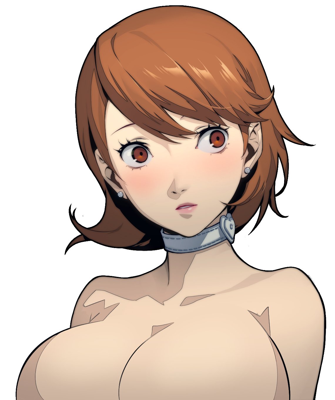 1girls, 2026, atlus, big breasts, blush, blush lines, blushing female, breasts, breasts bigger than head, brown eyes, brown hair, choker, completely nude, completely nude female, edit, edited, edited official artwork, edited screencap, female, female focus, female only, heart choker, huge breasts, large breasts, looking at viewer, naked, naver, nude, nude and boob edit, nude female, persona, persona 3, persona 3 reload, portrait, sega, shiny breasts, shiny hair, shiny skin, solo, solo female, solo focus, surprised, surprised expression, upper body, upper body focus, white choker, white skin, white skinned female, yukari takeba