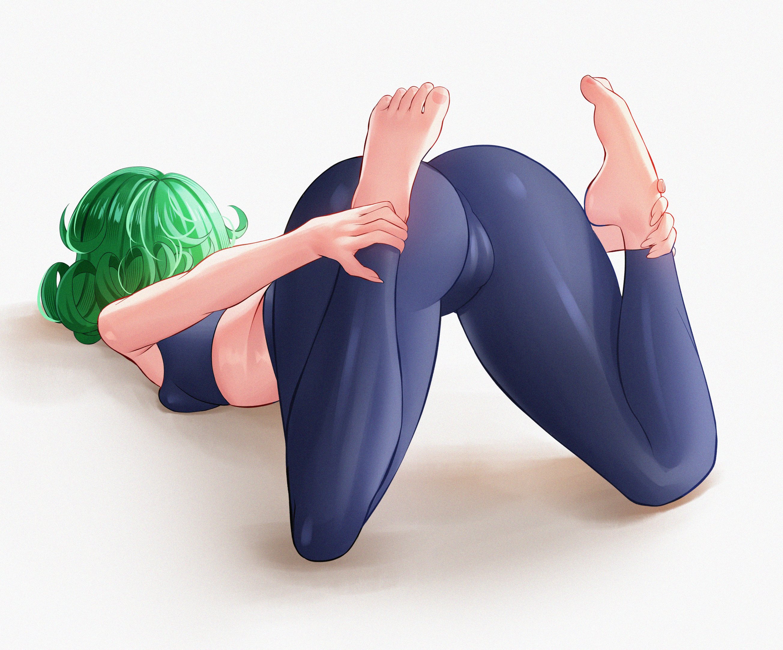 1girls, ass, ass up, cameltoe, feet, green hair, one-punch man, pietrosatou, tatsumaki, trend, yoga pose meme 2026