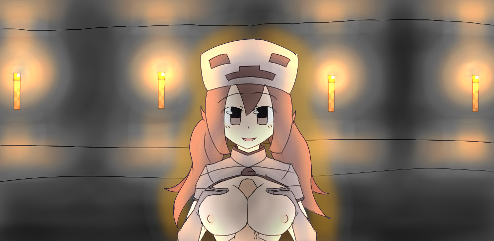 aenmz between_breasts breasts brown_hair cave edit glowing gray_eyes looking_at_viewer male_pov minecraft mob_talker naked paizuri penis pov pov_eye_contact shadow skeleton skeleton_(at2.) skeleton_(minecraft) smile torch