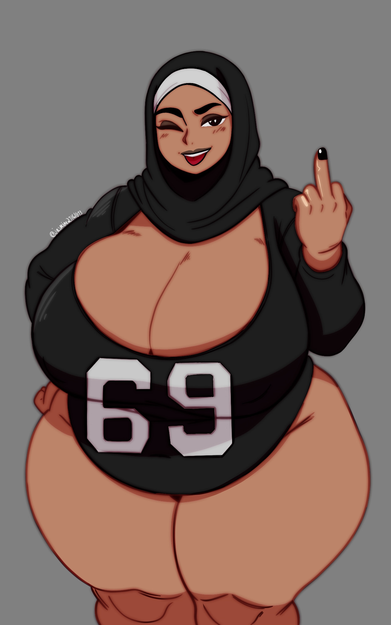 1girls, bbw, bbw mom, big belly, big breasts, breedable hips, fat ass, fat butt, fatty, female, hijab, hijabi, jasmine29161093, jazzanna, jersey, massive breasts, middle eastern, middle eastern female, middle finger, muslim, muslim female, sixty nine, thicc, thick thighs