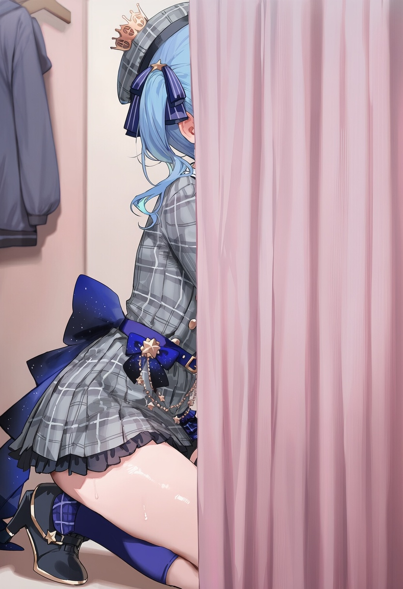 ai generated, cheating, cheating female, cheating girlfriend, curtains, hidden sex, hololive, hoshimachi suisei, netorare, ntr, stealth sex, tagme, virtual youtuber
