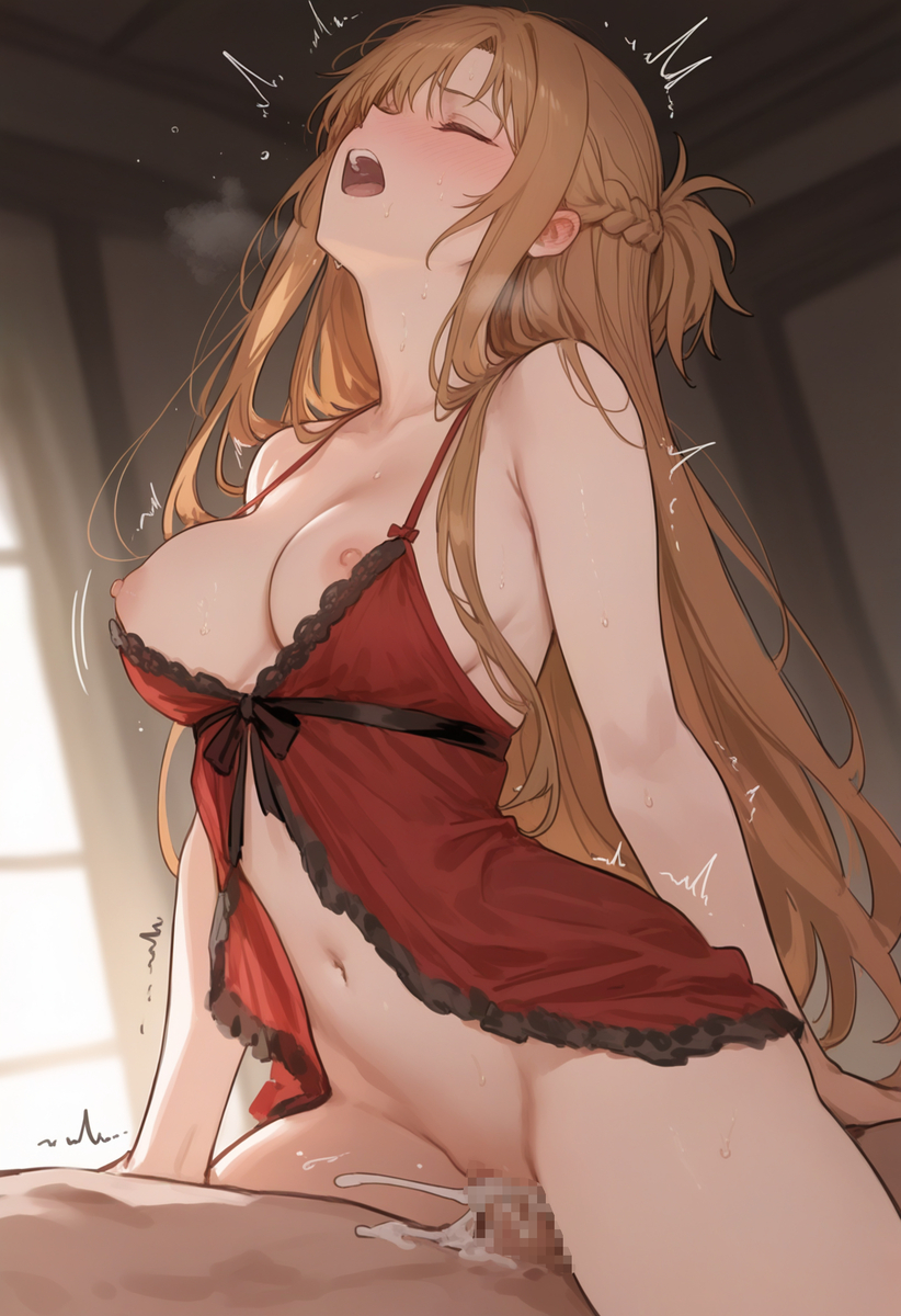 ai generated, cheating, cheating female, cheating girlfriend, cum in pussy, netorare, ntr, sword art online, tagme, yuuki asuna