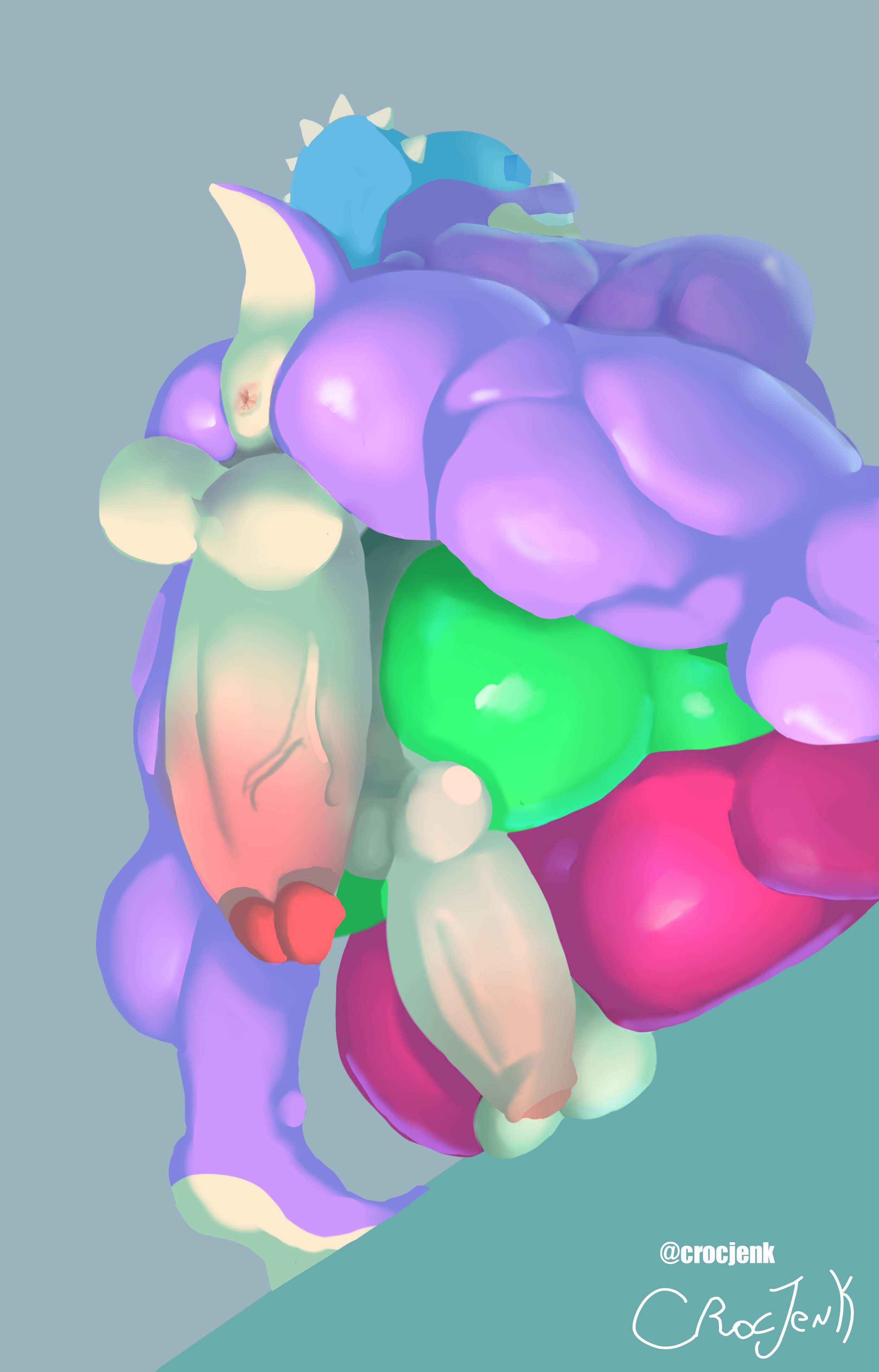 about to have sex, about to pound the fuck outta em, anus, anus visible, back view, balls, ballsack, bara, biceps, big cock, big dick, big penis, brawl stars, buff, buzz (brawl stars), cut penis, cute, dinosaur, doug (brawl stars), enormous cock, enormous dick, enormous penis, gay, gay sex, hard cock, hard dick, hard on, hard penis, huge thighs, muscular, pierce (brawl stars), sex, thick thighs, threesome, uncut, uncut cock, uncut penis, veiny, veiny cock, veiny dick, veiny penis, yaoi
